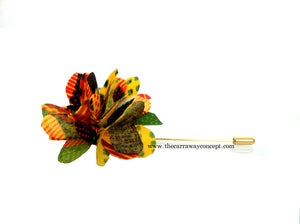 Image of kente lapel flower