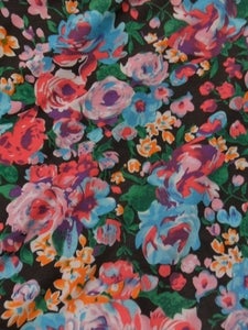 Image of Terrace - Bold Floral Print on Dark Brown - Stable Jersey Knit (Per 2 Yards, Inc Shipping)