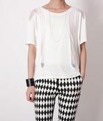 Image of Lora Grenadine Insert Jesery Tee- White 