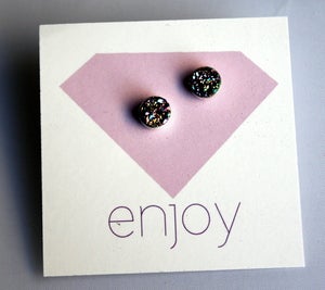 Image of Tiny Rainbow Drusy Studs