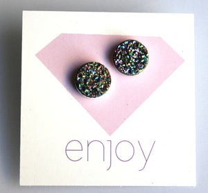 Image of Rainbo Drusy Studs