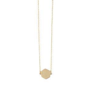 Image of Simple Cast Bronze Necklace - Hexagon