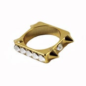 Image of Gold Swarovski Crystal Spike Knuckle Ring