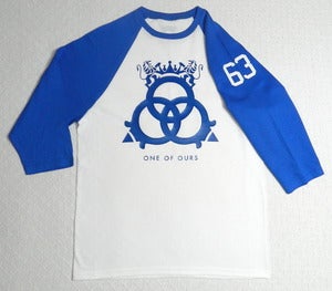 Image of White/Royal Blue ¾ Sleeve Baseball T-Shirt