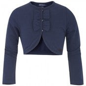 Image of MAYORAL. NAVY BOLERO WITH BOW DETAIL.