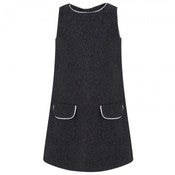 Image of KICKLE. BLACK TWEED PINAFORE DRESS.