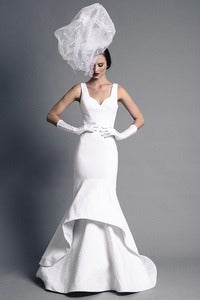 Image of Cotton Pique Mermaid Bridal Gown
