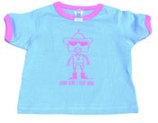 Image of Chingo Robot tee for toddlers (Light blue and raspberry)