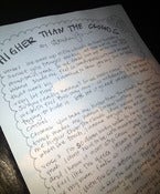 Image of Handwritten "Higher Than the Clouds" lyrics