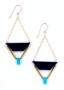Image of Shandy (Navy/Turquoise + Gold/Brass)