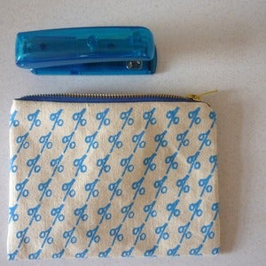 Image of Percent Screenprinted Canvas Pouch