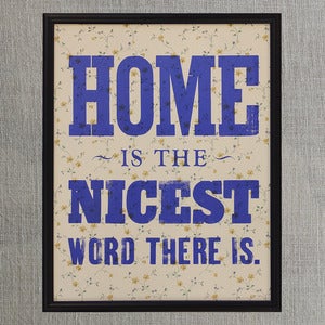 Image of Home is the Nicest (Vintage Wallpaper, Framed)