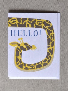 Image of "Hello" Giraffe Note Card