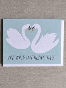 Image of "On Your Wedding Day" Swans Note Card