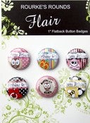 Image of Birthday Girl Flair - 6 x 1" Flatback Buttons / Badges - Rourke's Rounds