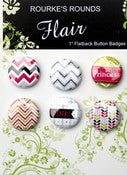 Image of Pink Princess Flair - 6 x 1" Flatback Buttons/ Badges - Rourke's Rounds