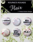 Image of Retro Fun Flai - 6 x 1" Flatback Buttons / Badges - Rourke's Rounds