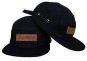 Image of NEW! Supreme Leather Box Logo Wool Messenger Hat Collection (Gray)