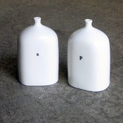 Image of vial salt + pepper shakers