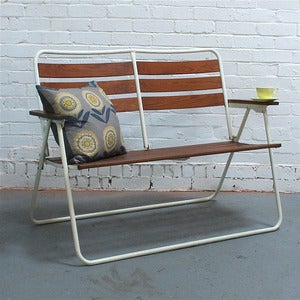 Image of Vintage Folding Garden Bench - SOLD