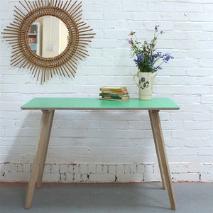 Image of Perky Formica Table / Desk in Pea Green (One-off) - SOLD