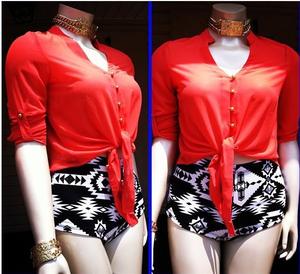 Image of GOLD BUTTON TIE TOP (3 COLORS)