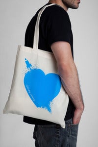 Image of Breaking Hearts Aqua Tote Bag