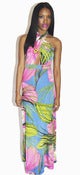 Image of Contemporary Floral Print Cutout Maxi Dress