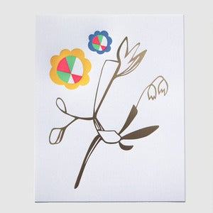 Image of Gold Floral Print