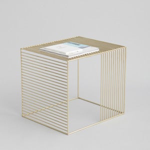 Image of Wire Side Table, Brass or Copper