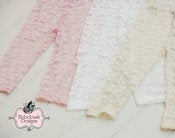 Image of Lace Leggings  in Peach, White & Cream