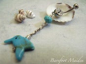 Image of Happy Hummingbird Belly Ring | Turquoise Hummingbird, Faceted Stone, Sterling Accents
