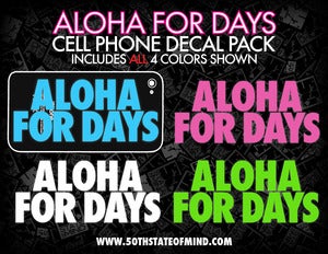 Image of Aloha For Days Cell Phone Decal Pack - 4 Decals Total