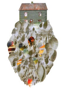 Image of Print of an Original hand threaded art work:"Shells"