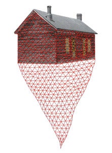 Image of Print of an Original hand threaded art work:"Wrapped" 