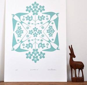 Image of Swallow Print - A Hand Pulled, Signed, Gocco Print.