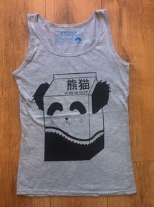 Image of Girls Panda Milk Vest - black on grey