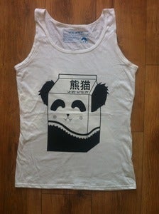 Image of Girls Panda Milk Vest - black on white