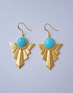 Image of Hero Turquoise Art Deco Earrings