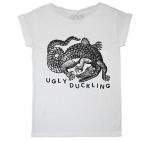 Image of UGLY DUCKLING white raw t-shirt