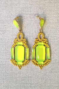 Image of art deco lime gems earrings by Allen&Code