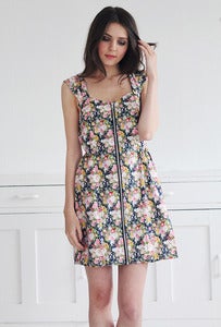 Image of Ashley Floral Zipped Sun Dress