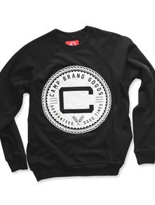 Image of OLDS CREST CREWNECK SWEATSHIRT | TRI-BLACK