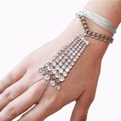 Image of Crystal Embellished Hand Chain Bracelet