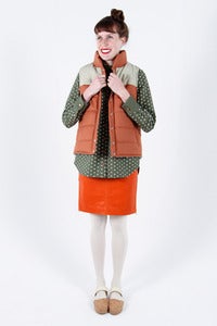 Image of Kinoak Montauk Burnt Orange Leather Skirt