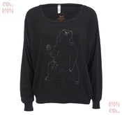 Image of Bear tri-black Batwing Pullover (Girls)