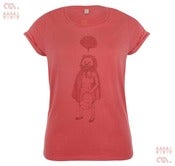Image of Red Hood Coral Rolled Sleeve-T (Girls Organic)