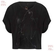 Image of Bear Black Crop Top (Girls Tencel)