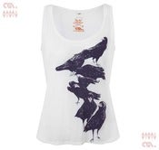 Image of Crow White Curved Hem Jersey Vest (Girls Tencel)