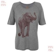 Image of Elephant Grey 3/4 Sleeve Raglan T-shirt (Girls Tencel)